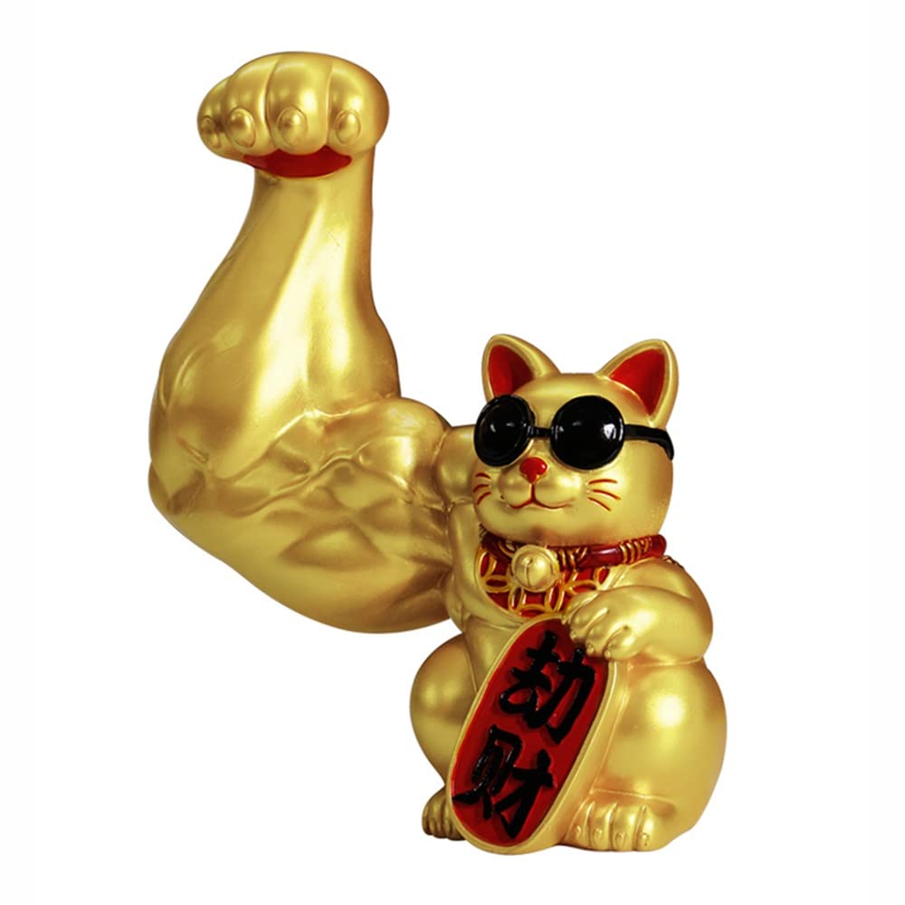 招き猫　猫力士　モレックス　千万両　筋肉猫　ゴールド　フィギュア　アートトイ 招き猫 猫力士 モレックス 千万両 筋肉猫 ゴールド フィギュア