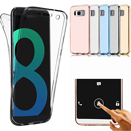 Galaxy S8 Clear Case, AMASELL 360 Full Protective Shockproof Front and Back Transparent
