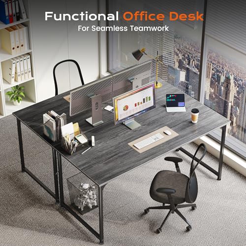 Image of PRAISUN 48 X 24 Inch Computer Desk with Deeper Desktop, Gaming Office Writing Work Desk for Home Office, Study, Bedroom, Work from Home, Metal Frame, Grey