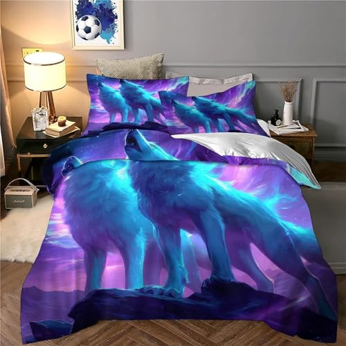 Housse de couette loup ultra douce en microfibre de qualité supérieure