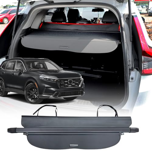 Volcaner Cargo Cover for Honda CRV 2023-2025 2026 Accessories Extra Cover Leather for 2023-2026 Honda CR-V (Include Hybrid) Retractable Trunk Cover Security Shade Shield with Extra Cover
