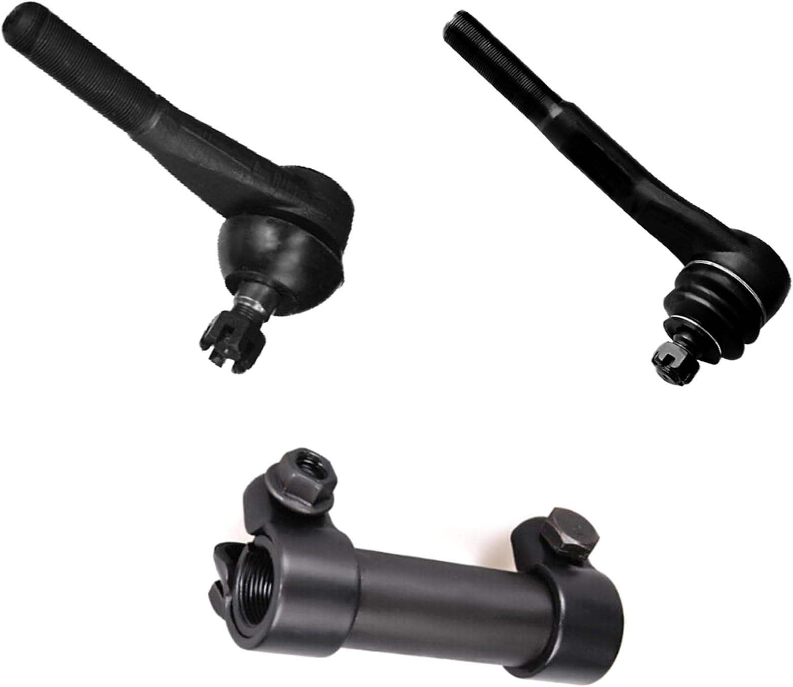 3PC Outer Steering Drag Link + Drag Link at Pitman Arm + Drag Link Adjusting Sleeve Pitman Arm to Steering Arm for Chevy Blazer K10 K20 K30, for GMC Jimmy K15 K25 K35 ES2026R ES2027L ES362S