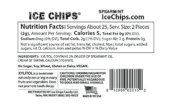 ICE CHIPS Xylitol Candy Tins 5.28 oz total (Spearmint, 3 Pack) - Includes BAND as shown