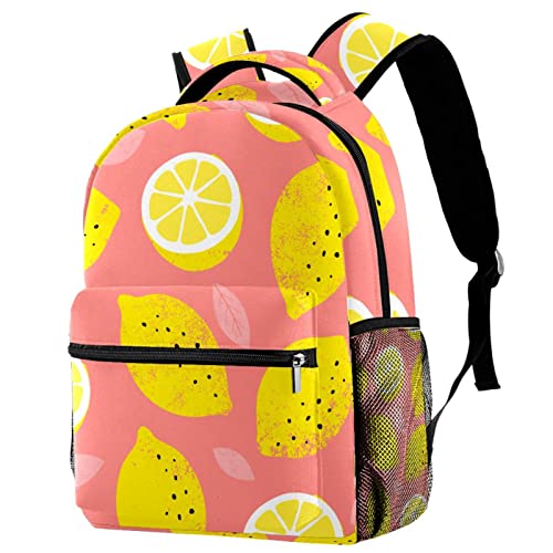 Sac à dos imprimé citron avec grand compartiment de voyage