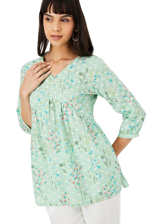 purple sky Womens Floral Printed Flared Short Top-picture-44