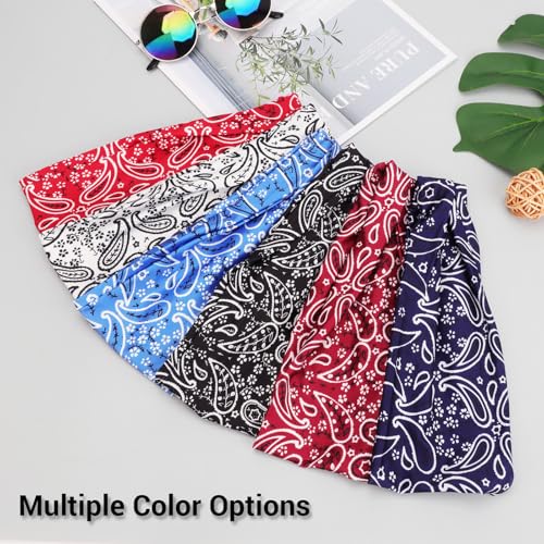 Image of DRESHOW Yoga Sports Headbands for Women Elastic Non-Slip Headbands Workout Running Hair Bands 6 Pack