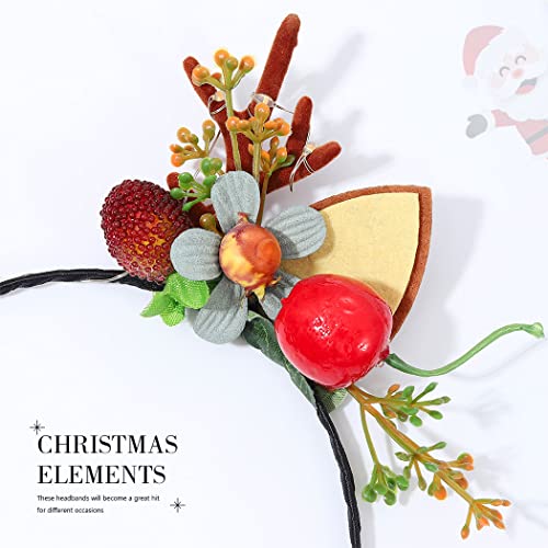 Gortin Reindeer Antlers Light Up Headbands Christmas Led Glowing Flower Headband Elk Deer Head Bands Antler Hair Hoop Cosplay Party Fashion Hair Accessory For Women And Kids (Type C) #TOP4