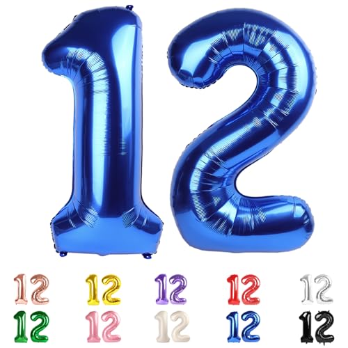 12 Balloons Number 21 Balloons 12th Dark Blue Party Decorations 40 In Big 21st for Girl Boys Engagement Wedding Celebration Party Graduations Photo Shoot