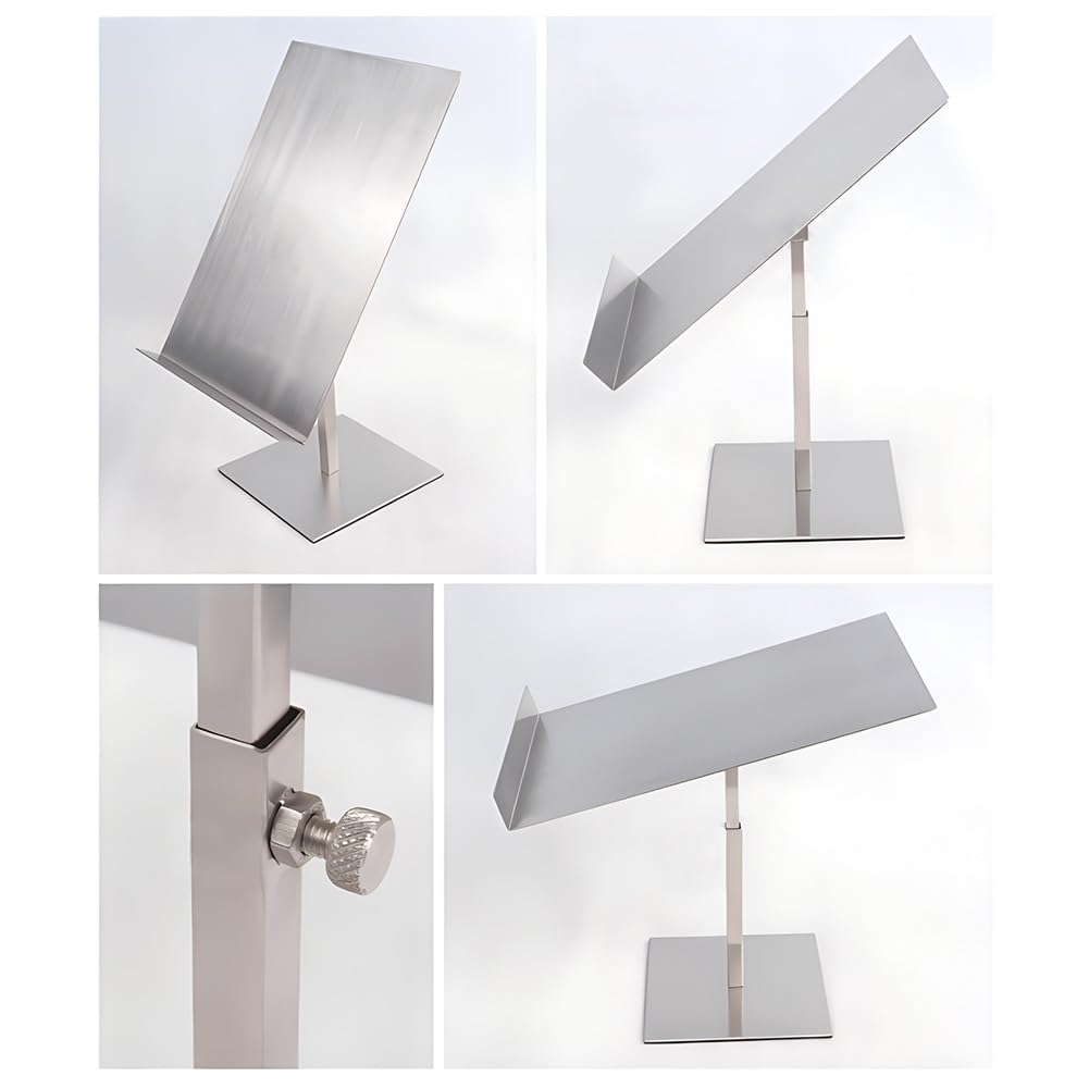 Zfmnoyev 1Pcs Desktop Shirt Display Rack, Stainless Steel Portable Clothes Display, Adjustable Height T Shirt Display, for Clothing Store, Shopping Mall Window Display(Silver)