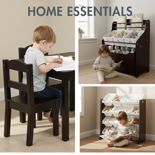image for Humble Crew 3-in-1 Kids Bookshelf and Toy Storage Organizer, Espresso/