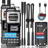 BAOFENG Radio Ham Radio Long Range AR-25R 10W Handheld 5RM Two Way Radio (Upgraded of UV-5R) Long Range Walkie Talkies for Adults,Copy Frequency USB-C Charger AirBand UV-25 2 Way Radio (2 Pack)