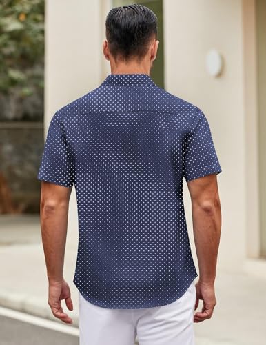 Image of COOFANDY Mens Short Sleeve Casual Button Down Shirts Summer Untucked Dress Shirts with Pocket