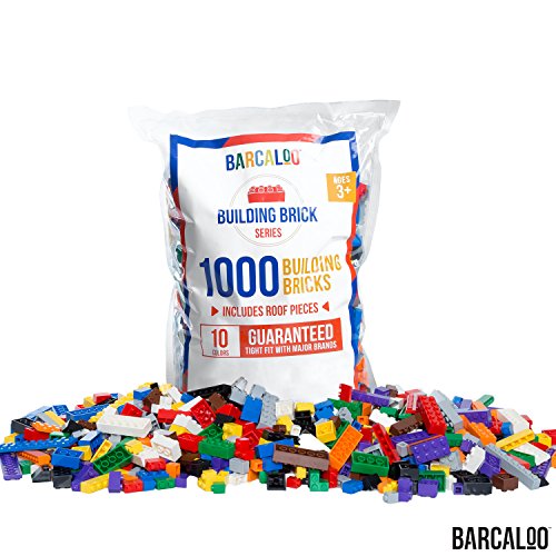 image for Barcaloo 1000 Piece Building Bricks Set- 10 Classic Colors Guaranteed 