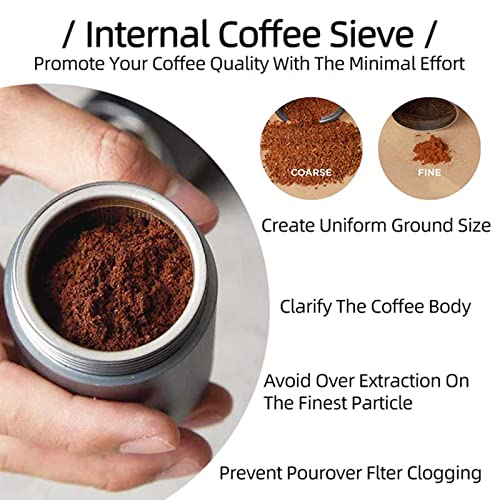 Manual Coffee Grinder,Stainless Steel Staresso Hand Coffee Bean Grinder Travel Espresso Burr Bean Grinder Camping Herb Spice Coffee Maker Grinder For Drip Coffee,Espresso,French Press,Turkish Coffee #TOP3