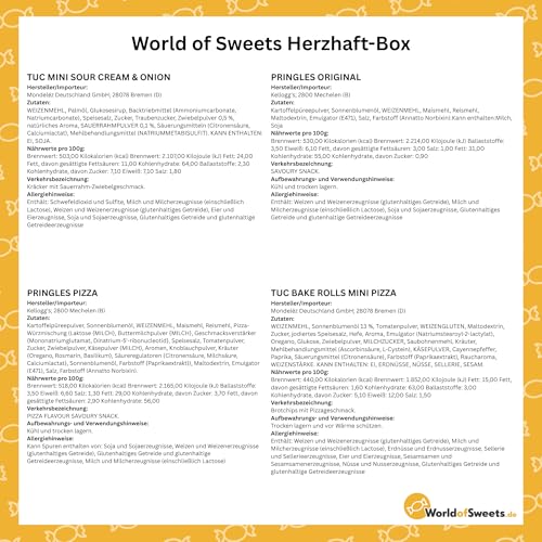 World of Sweets Herzhaft-Box, Snack-Geschenkbox mit Chips, Fleisch-Snacks und Knabbereien, 16 Produkte