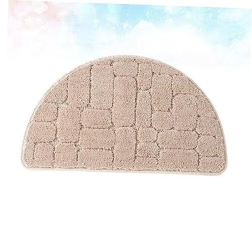 Tapis de bain microfibre demi-lune camel doux et confortable haute densité - 6