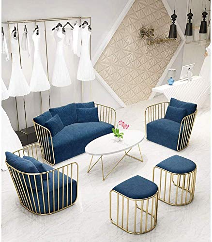 Asiento otomano azul de estilo nórdico con acabado premium para extremo de cama 5