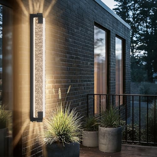 camuucci Dusk to Dawn Outdoor Wall Light, Sparkling Glow Porch Sconce