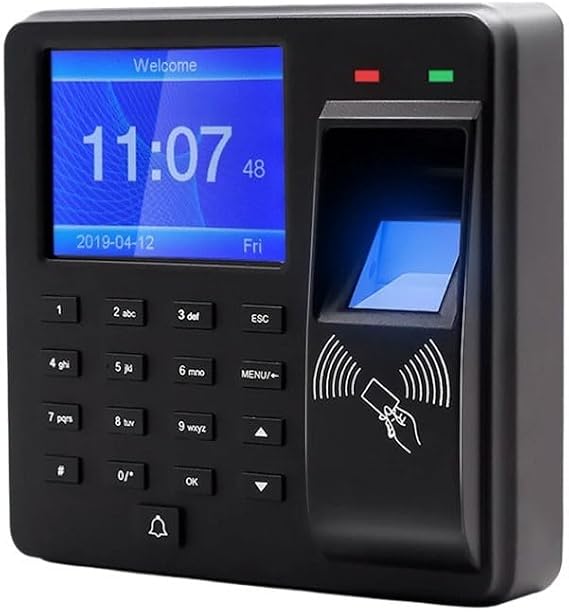 Biometric Time Clock with for rfid & PIN - 1000 Fingerprint Capacity Attendance Machine for Small Business - USB Data Export Anti-Theft Alarm