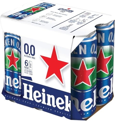 HEINEKEN 0.0 NON ALCOHOL BEER CANS 6 x 250ml