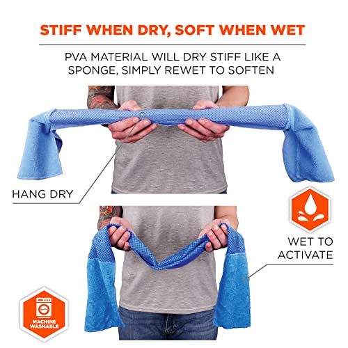 Image of Ergodyne Chill Its 6604 Cooling Towel, Long Lasting Cooling Relief, Microfiber Cleaning Cloth Ends 35.00 inch x 8.00 inch