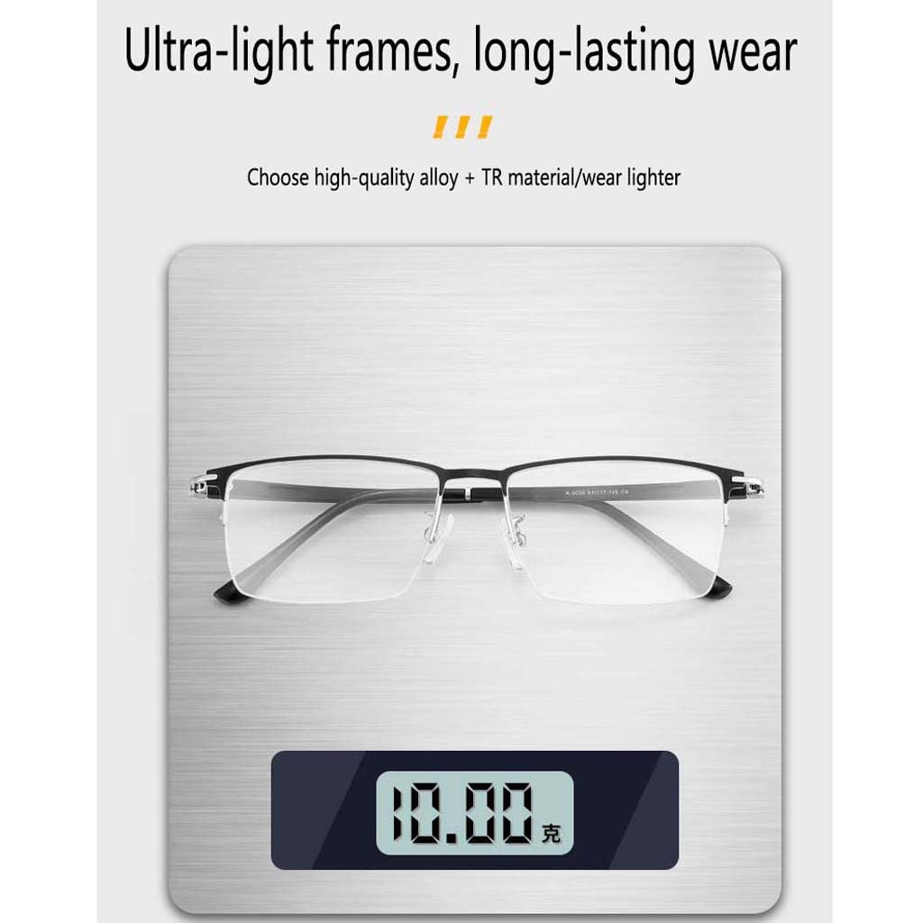 WZX Gafas de Lectura para computadora con luz Anti-Azul de Medio Marco para Hombres, luz Anti-Azul, antideslumbrante, Anti-cansancio Ocular, Anti-UV, Mejor sueño, Adecuado para Pantalla/TV/Tableta