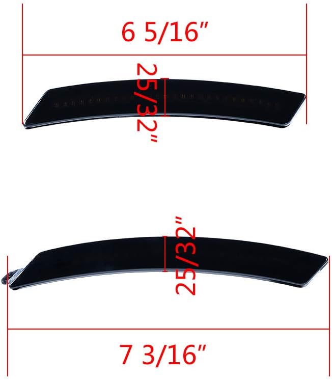 amopacorp Set of 2pcs LED Round Light and 4pcs Curved (2X Front + 2X Rear) Fender Side Marker Turn Signal Indicator Lamp Compatible with Mini Cooper R55 R56 R57 R58 R59 (Smoked Lens)
