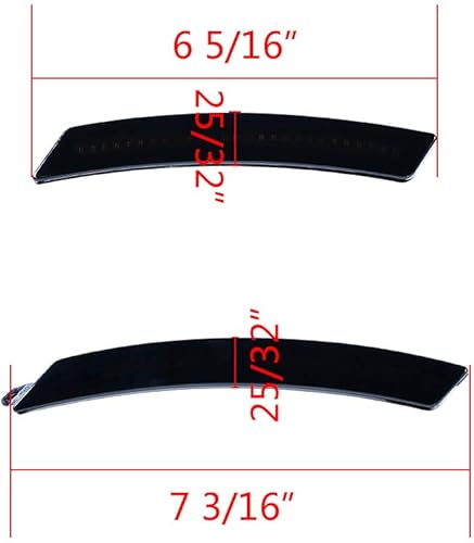 Miniatura 3 de Juego de 2 luces LED redondas y 4 piezas curvadas (2 delanteras + 2 traseras traseras) para guardabarros, indicadores de giro y intermitentes