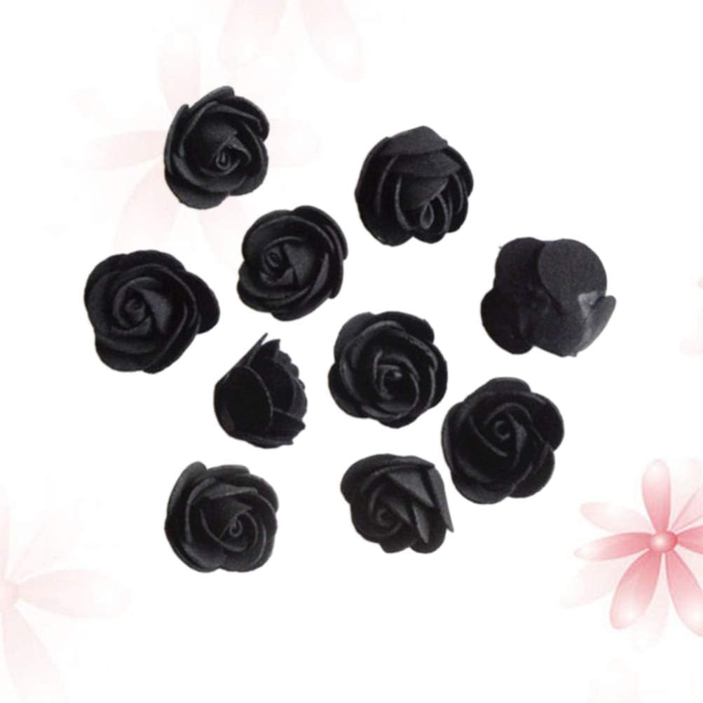 Holibanna 100pcs Foam Rose Head 3.5cm Artificial Rose Flower Head for DIY Bear Doll Wedding Bouquets Decoration (Black) - Image 4