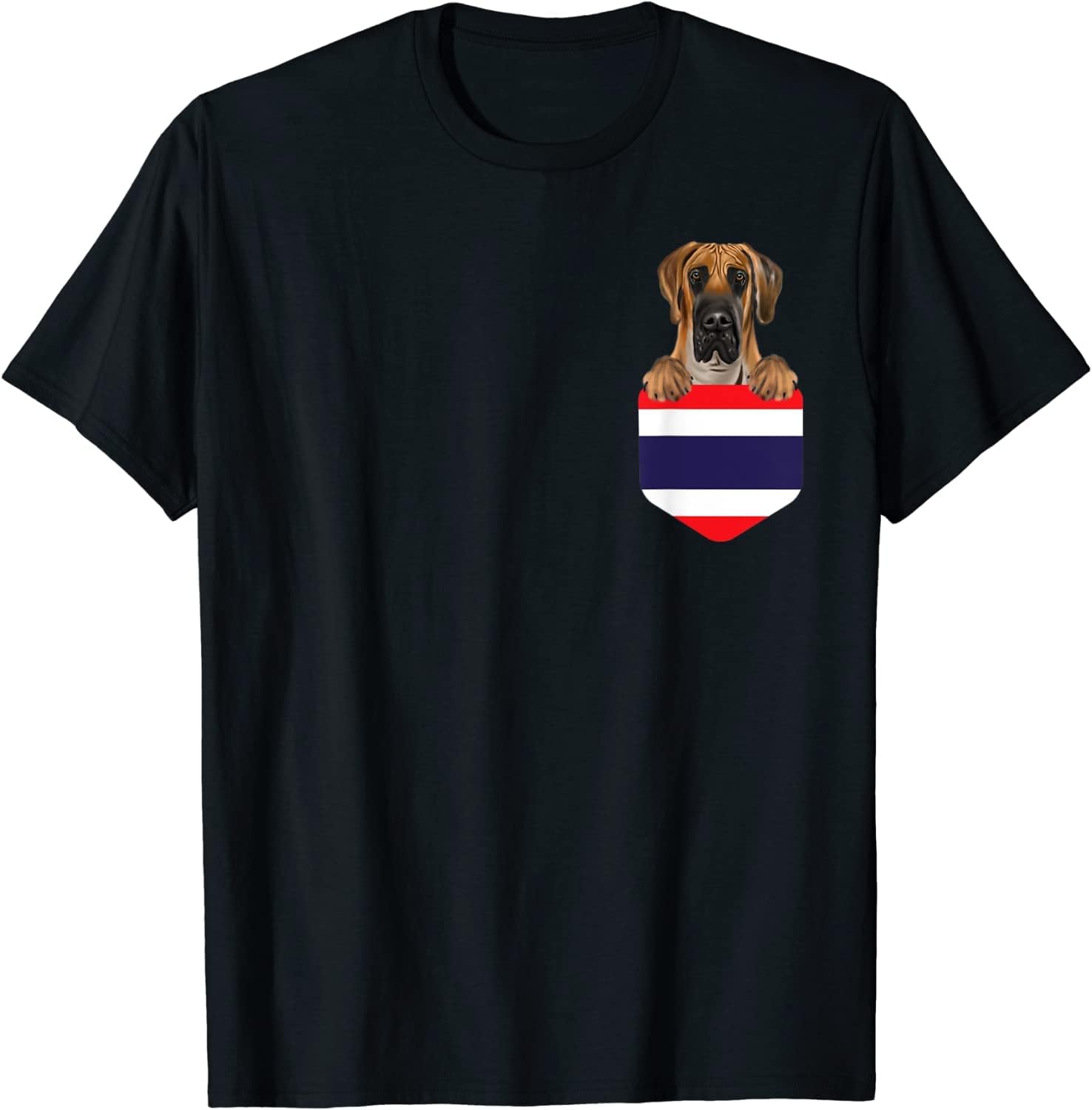 X.Style Thailand Flag Brown Great Dane Dog in Pocket ds2309 TShirt