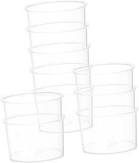 厚手プラスチック製透明計量カップ 10ml 目盛り付き ミニ小型カップ 50個セット キッチン 実験 調剤用 多用途測定容器