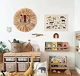 Charlbytion Wall Art Animal Head Hand Knitted Hanging,Cotton Thread Weaving Straw Cartoon Tassel Beard Lion Tiger Macrame Pendant Nursery Room Wall Decor for Home Decoration (16''*16'', F)