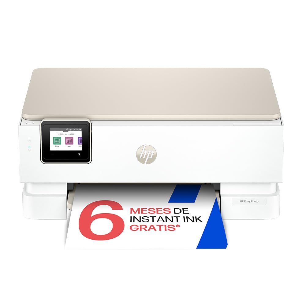 HP Envy Photo 7230, Impresora multifunción de inyección de Tinta A4 a Color, Wi-Fi Doble Banda, impresión automática a Doble Cara, Bandeja para Fotos, 6 Meses de Instant Ink