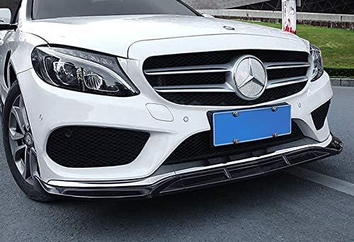 EPARTS 3 Pieces Style Carbon Fiber Front Bumper Lip Spoiler Side Body Kit Trim Protection Compatible with 2015-2018 Mercedes Benz W205 C180 C200 C300