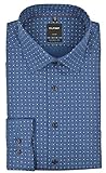  Olymp Herren Hemd Luxor Modern Fit blau Gemustert, Kragenweite:44