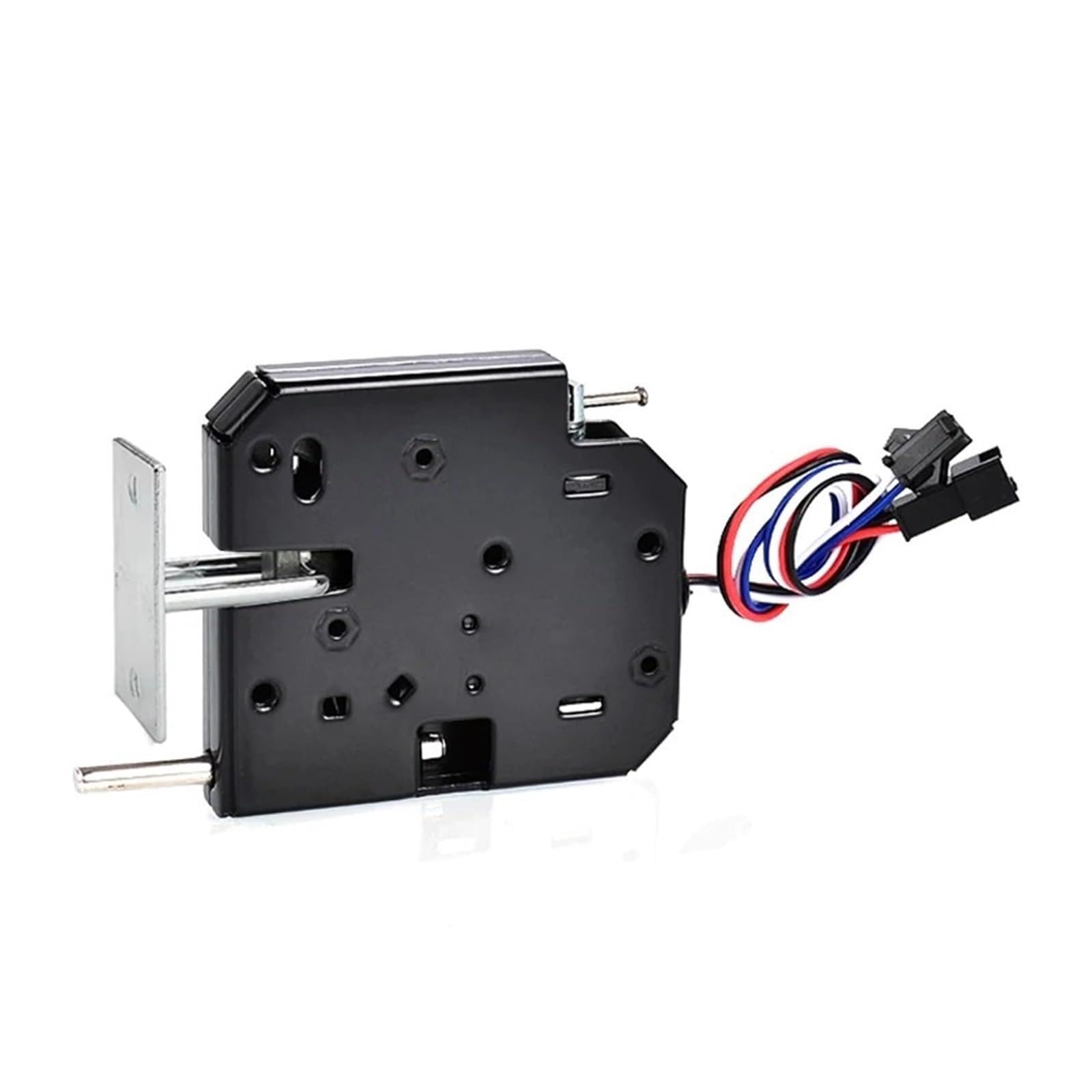 Hyrtefbn Black-Dc12v Electromagnet Control Lock Mini Electric Lock With Push Rod Solenoid Electromagnetic Control