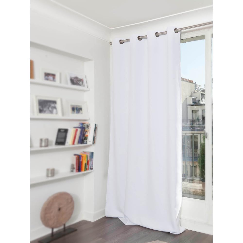 Moondream WaveSafe™ 2-in-1 EMF Protection & Blackout Curtain | Electromagnetic Field Shielding | Anti-Radiation | Made in Europe | Grommet | 51" W x 102" L | White - Snow MC720