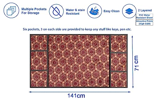 Image of The Furnishing Tree Fridge Top Cover Compatible for Samsung RS76CG8003S9HL, 653 LTR WxL 71x141 in CM Packed Pattern Multicolor