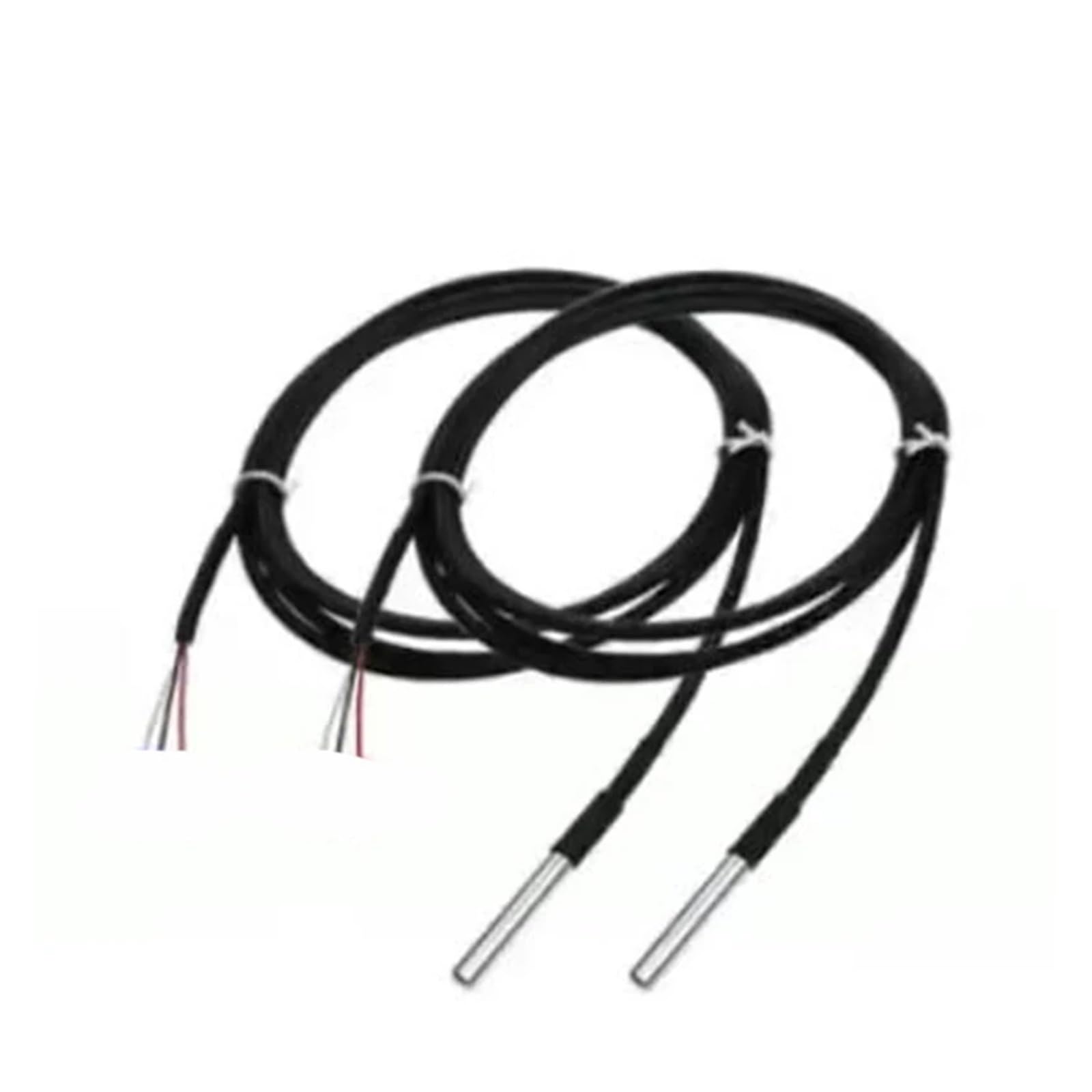 Sonda de temperatura acero inoxidable PT100/CU50-5x50 mm/6x50 mm, cable silicona 1-10 M, resistente al agua, -50~150 °C (1 unidad)
