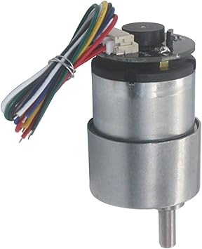 JGB37-520 DC Gear Motor with Hall Encoder, 25 Kgcm Torque, Adjustable 7960 RPM, Compact 33 Mm, Forward/Reverse for Robots, 12V/24V12V176