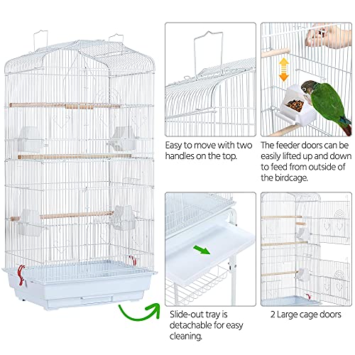 image for Yaheetech Metal Bird Cage for Small Birds Parrot Cage for Budgie/Loveb
