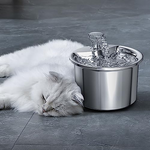Fuente de agua automática para gatos de acero inoxidable miniatura 4