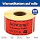 MD Labels Warnetiketten auf rolle 100x50mm ACHTUNG SCHWERES PAKET bis 20 KG 500 Stück - Paketaufkleber für Sendungen -Versandetiketten– Paketaufkleber