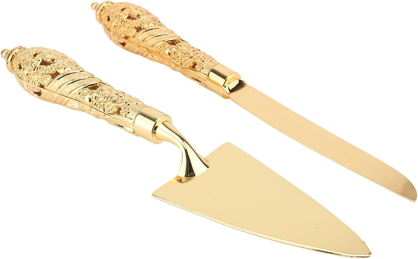Cake Cutter and Pie Spatula Set, Zinc Alloy Cake Cutting Set with Serrated Edge and Wide Server, Elegant Dessert Serving Tool for Wedding, Family Dinner, and Catering (Type 3)