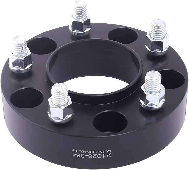 VLAOSCHI Black Forged 5x5 to 5x4.5 Hubcentric Wheel Adapters 1.5 Inch with 1/2" Studs Compatible with Jeep 5 Lug 5x127 to 5x114.3 for 2007-2018 Wrangler JK | 1999-2010 Grand Cherokee WJ WK - Pack of 4