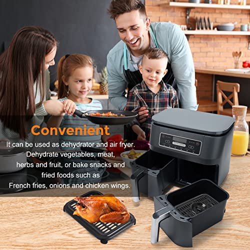 Air Fryer Replacement Parts for Ninja Foodi DualZone Air Fryers, 2 PCS Food Grade Air Fryer Accessories Grill Pan Plate Crisper Plate Rack Tray for Ninja DZ090 DZ201 DZ100 Air Fryer, Dishwasher Safe - imagen 7