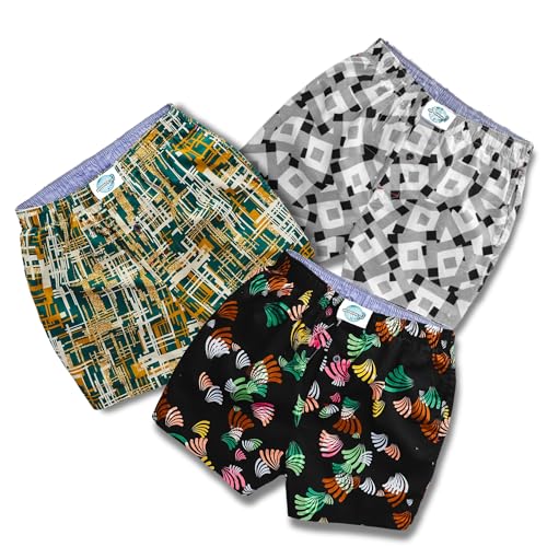 Men’s underwear – Woven Cotton Boxers for men with Pockets, 3-Pack – Ultimate Comfort & Mid-length boxer shorts