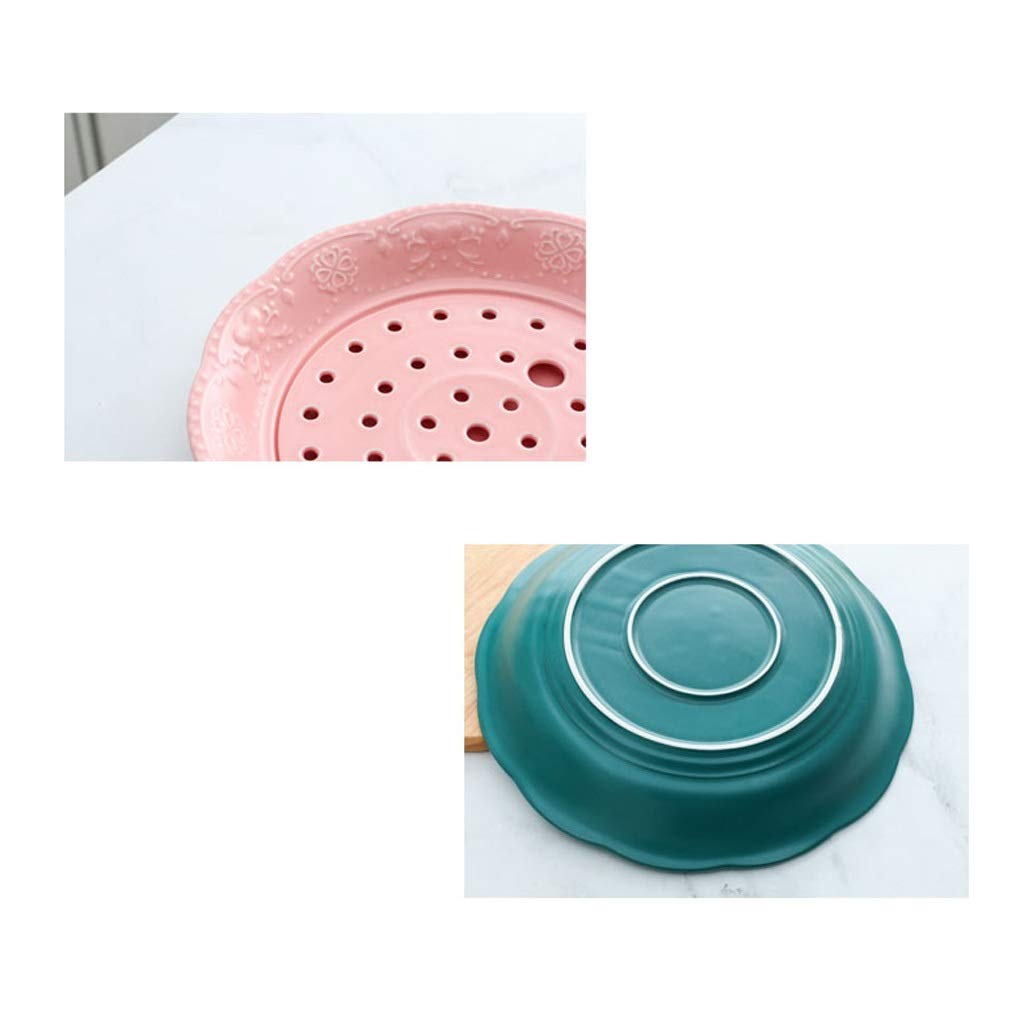 Salatschüssel-Set aus Keramik mit Vorspeisenteller, Snackteller, Drainageplatte, Doppelteller, Obstteller, Gemüseteller, Gebäck, Schindelplatte und kleiner Schüssel, perfekt zum Servieren einer