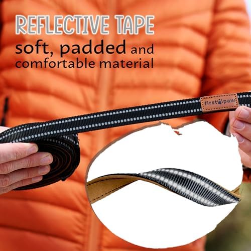 FIRSTPAW Double Ended Lead for Dogs 2m - Padded for Comfort - Multifunctional Training lead for Small Medium Large Dogs - No Pull Dog Lead Adjustable to 4 Lengths - Easy to Use Puppy Training lead