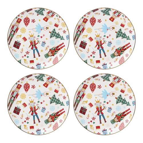 Lenox Nutcracker Ballet Collection Porcelain Dinnerware and Serveware Accent Plates Set of 4